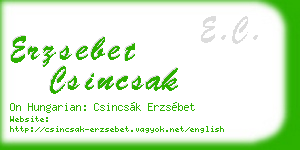 erzsebet csincsak business card