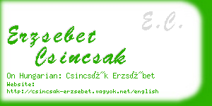 erzsebet csincsak business card